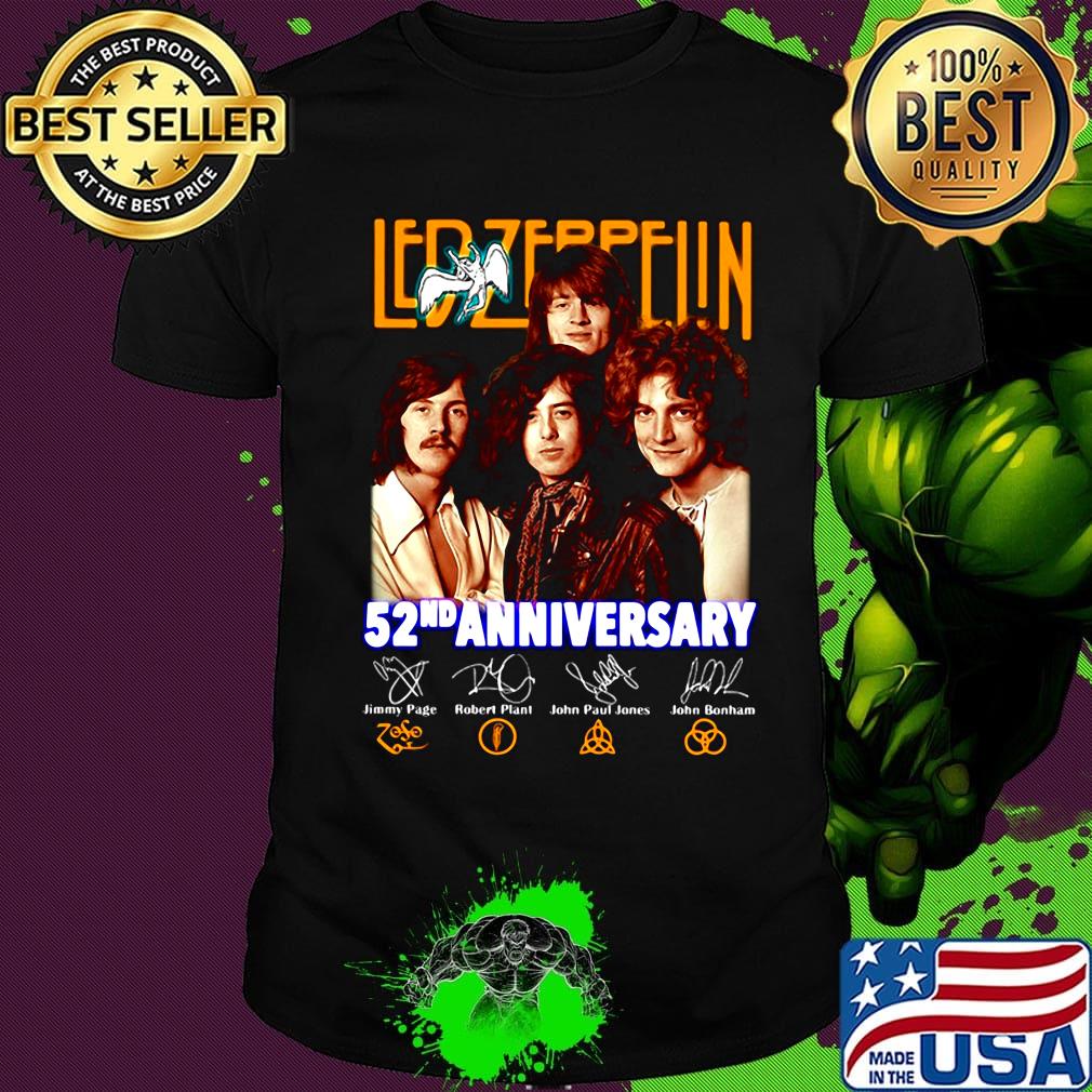 Led zeppelin 52nd anniversary 1968 2020 signatures shirt