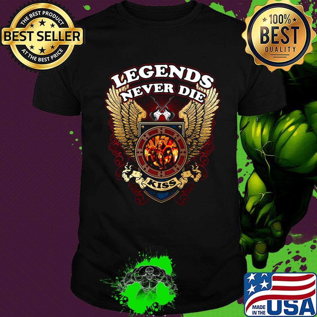 Legends never die kiss band wings shirt