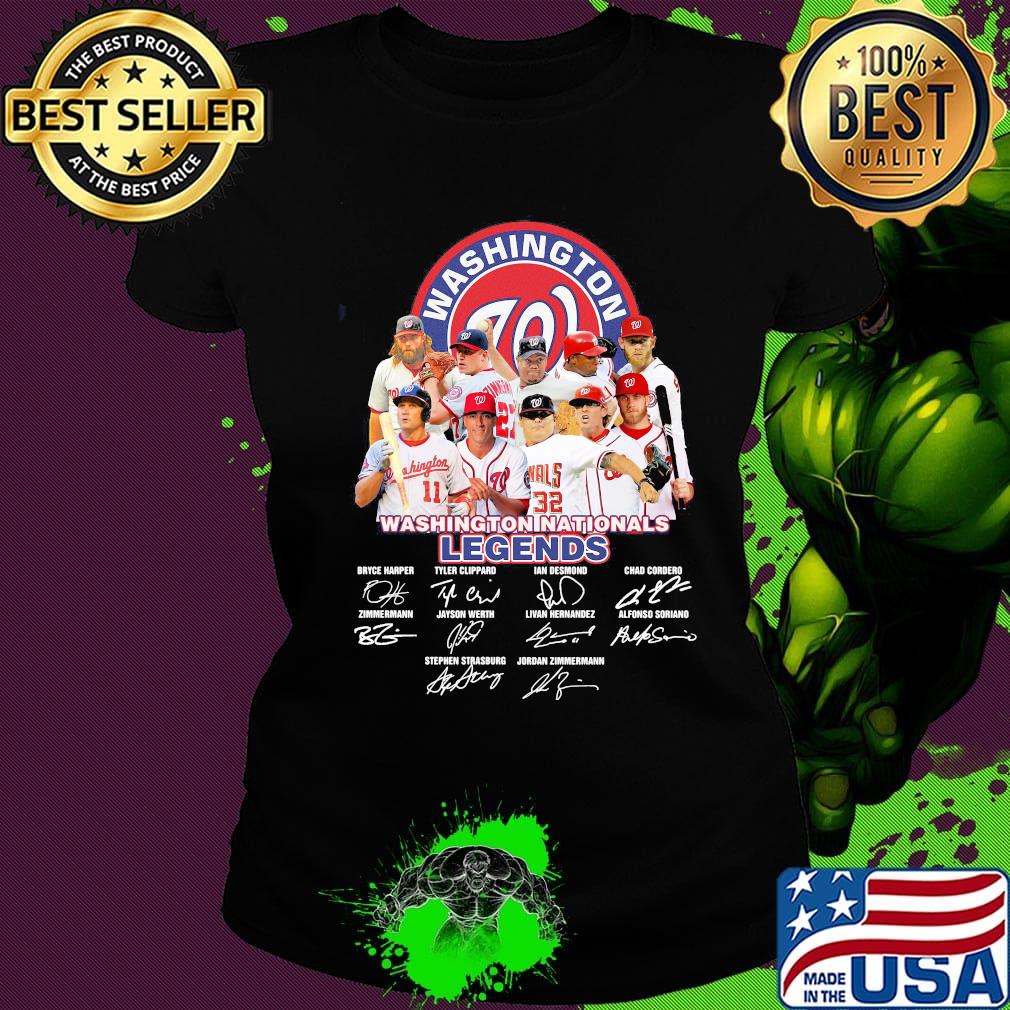 Legends washington nationals baseball team players signatures s Ladies tee Legends washington nationals baseball team players signatures s Ladies tee