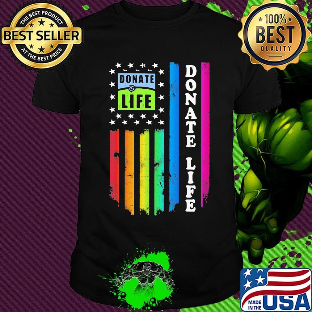 Lgbt donate life american flag independence day shirt