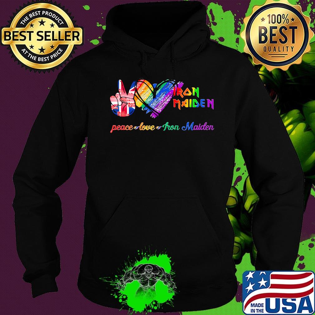 Lgbt peace love iron maiden s Hoodie Lgbt peace love iron maiden s Hoodie