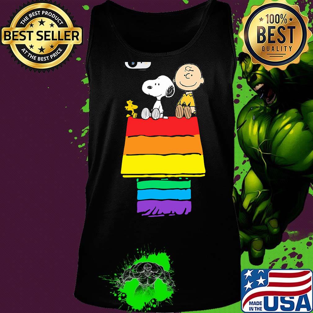 Lgbt rainbow snoopy charlie brown and woodstock house s Tank top Lgbt rainbow snoopy charlie brown and woodstock house s Tank top