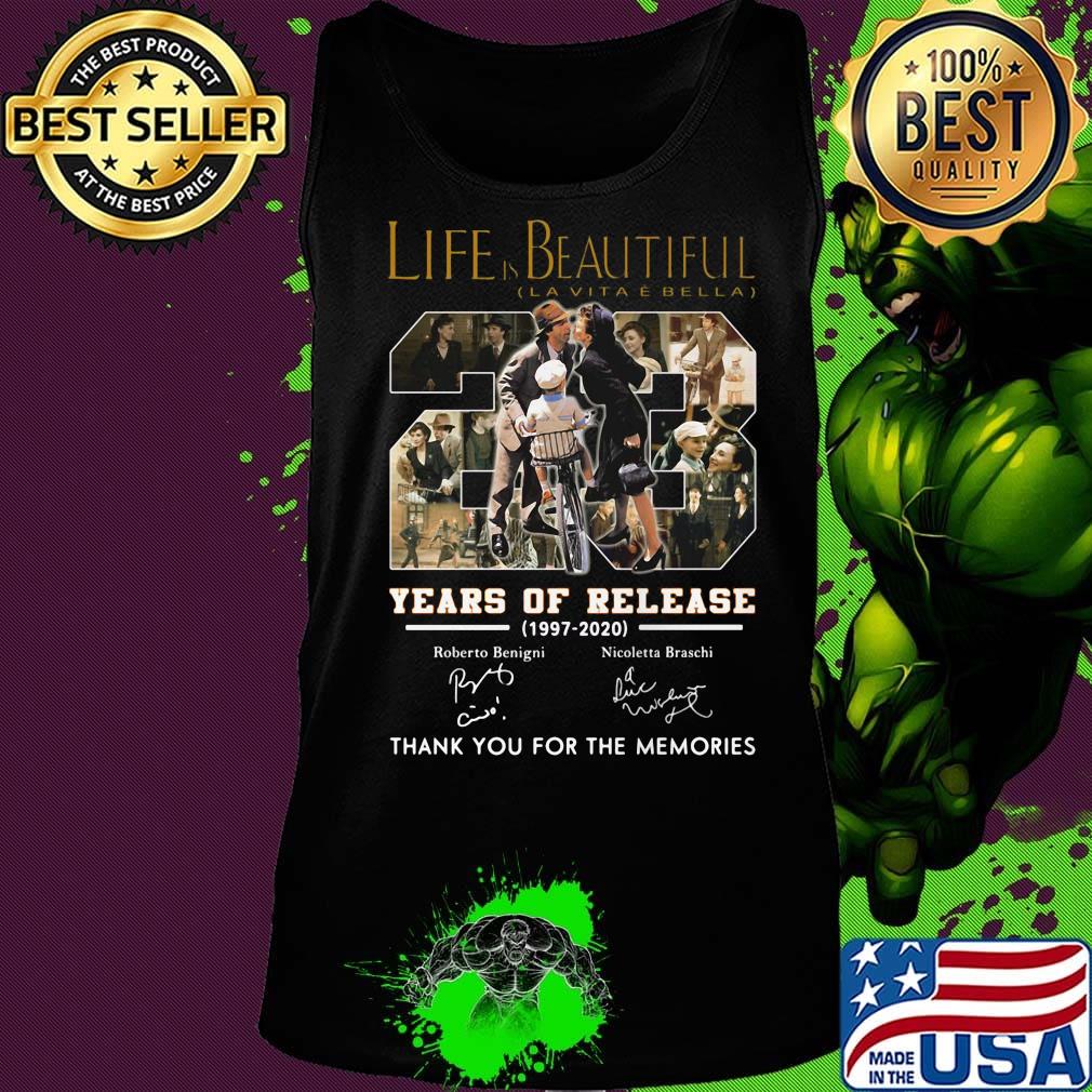 Life is beautiful slavita 23 years of release 1997 2020 thank you for the memories signatures s Tank top Life is beautiful slavita 23 years of release 1997 2020 thank you for the memories signatures s Tank top
