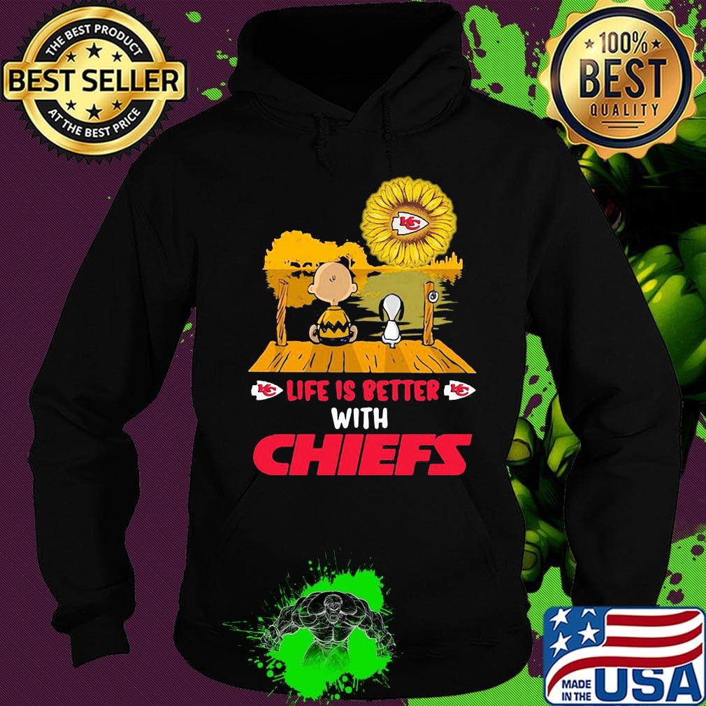Life is better with Chiefs snoopy and Chailer brown s Hoodie Life is better with Chiefs snoopy and Chailer brown s Hoodie