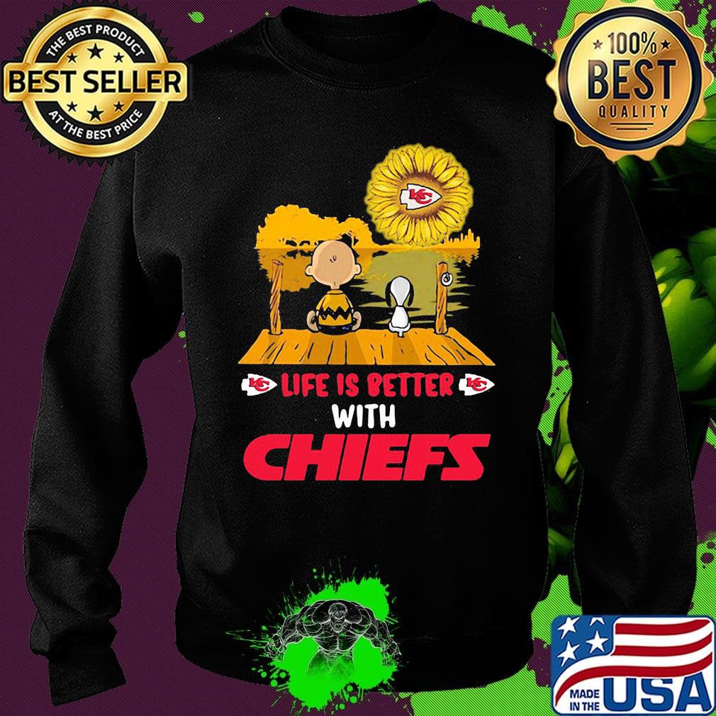 Life is better with Chiefs snoopy and Chailer brown s Sweater Life is better with Chiefs snoopy and Chailer brown s Sweater