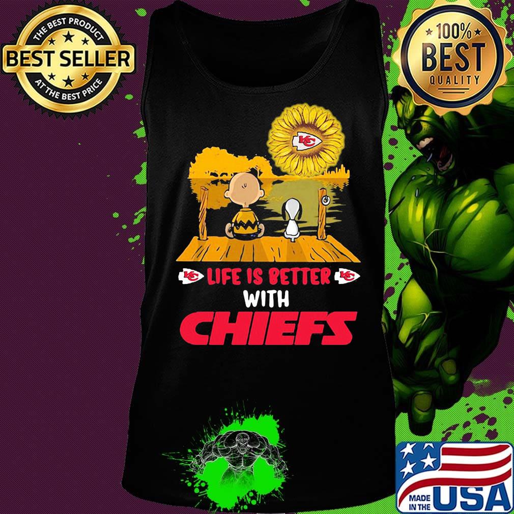 Life is better with Chiefs snoopy and Chailer brown s Tank top Life is better with Chiefs snoopy and Chailer brown s Tank top