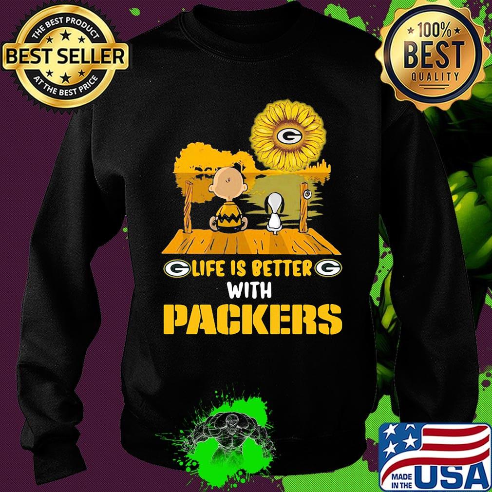 Life is better with Packers Sunflower snoopy and charlie brown s Sweater Life is better with Packers Sunflower snoopy and charlie brown s Sweater