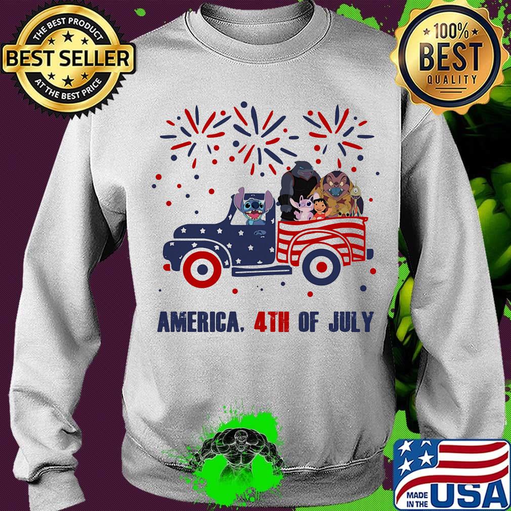Lilo & stitch characters driving car firework america 4th of july independence day s Sweater Lilo & stitch characters driving car firework america 4th of july independence day s Sweater