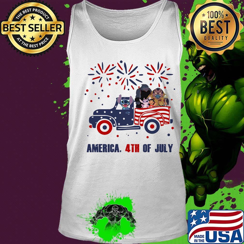Lilo & stitch characters driving car firework america 4th of july independence day s Tank top Lilo & stitch characters driving car firework america 4th of july independence day s Tank top