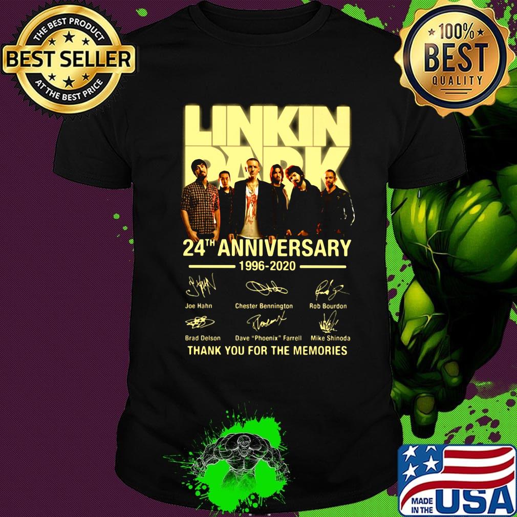 Linkin park band 24th anniversary 1996 2020 thank you for the memories signatures shirt