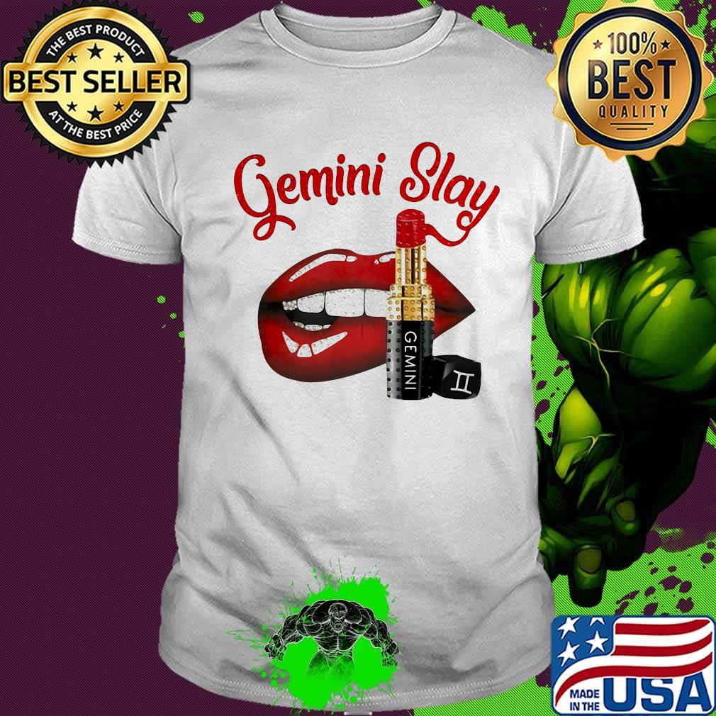 Lips gemini slay lipstick shirt