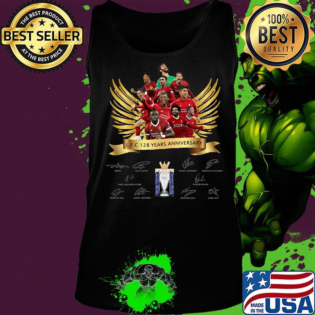 Liverpool fc 128 years anniversary players signatures s Tank top Liverpool fc 128 years anniversary players signatures s Tank top