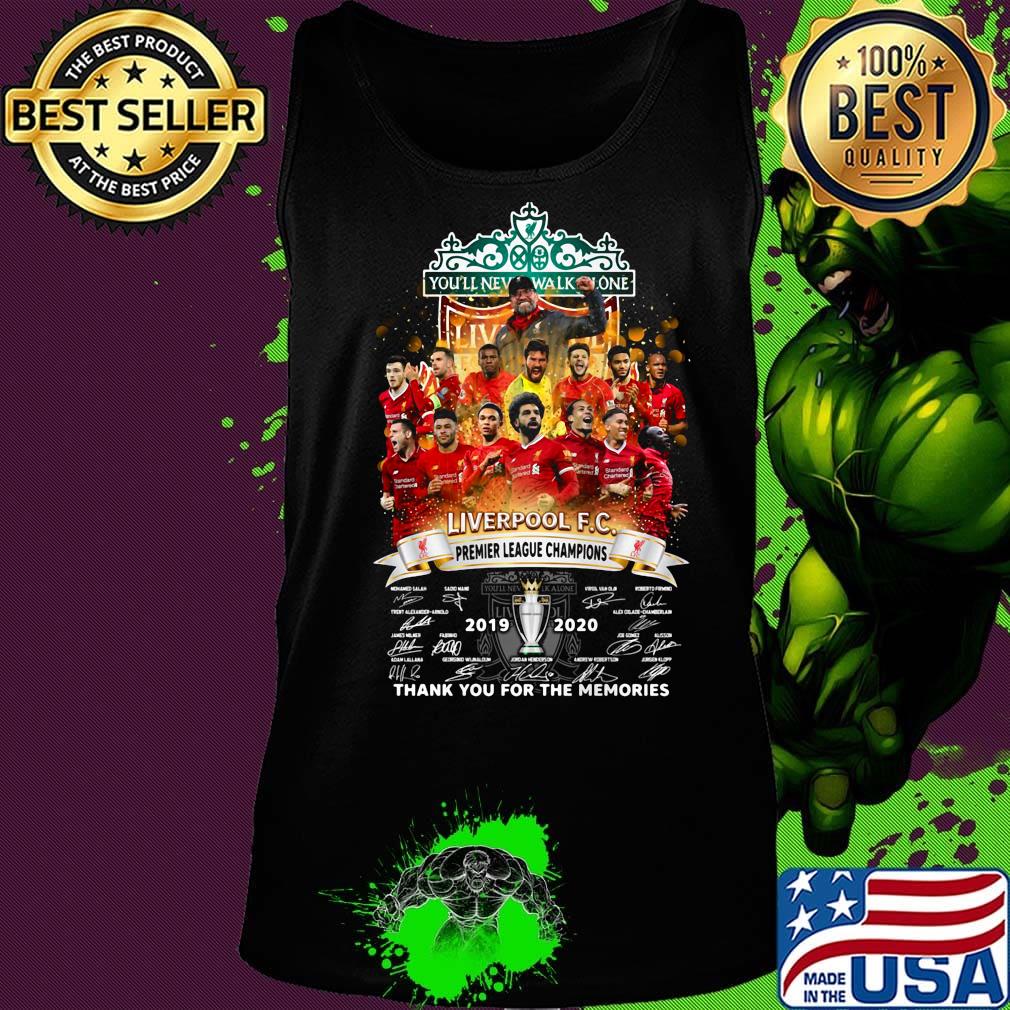 Liverpool fc premier league champions 2019 2020 thank you for the memories signatures s Tank top Liverpool fc premier league champions 2019 2020 thank you for the memories signatures s Tank top