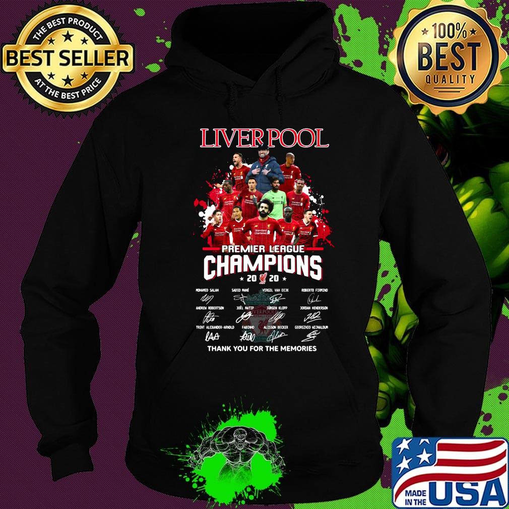 Liverpool fc premier league champions 2020 thank you for the memories signatures stars s Hoodie Liverpool fc premier league champions 2020 thank you for the memories signatures stars s Hoodie