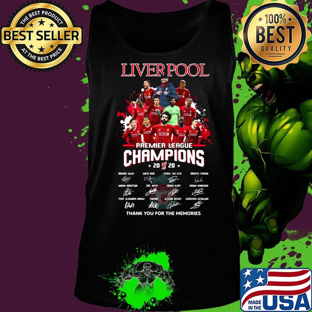 Liverpool fc premier league champions 2020 thank you for the memories signatures stars s Tank top Liverpool fc premier league champions 2020 thank you for the memories signatures stars s Tank top