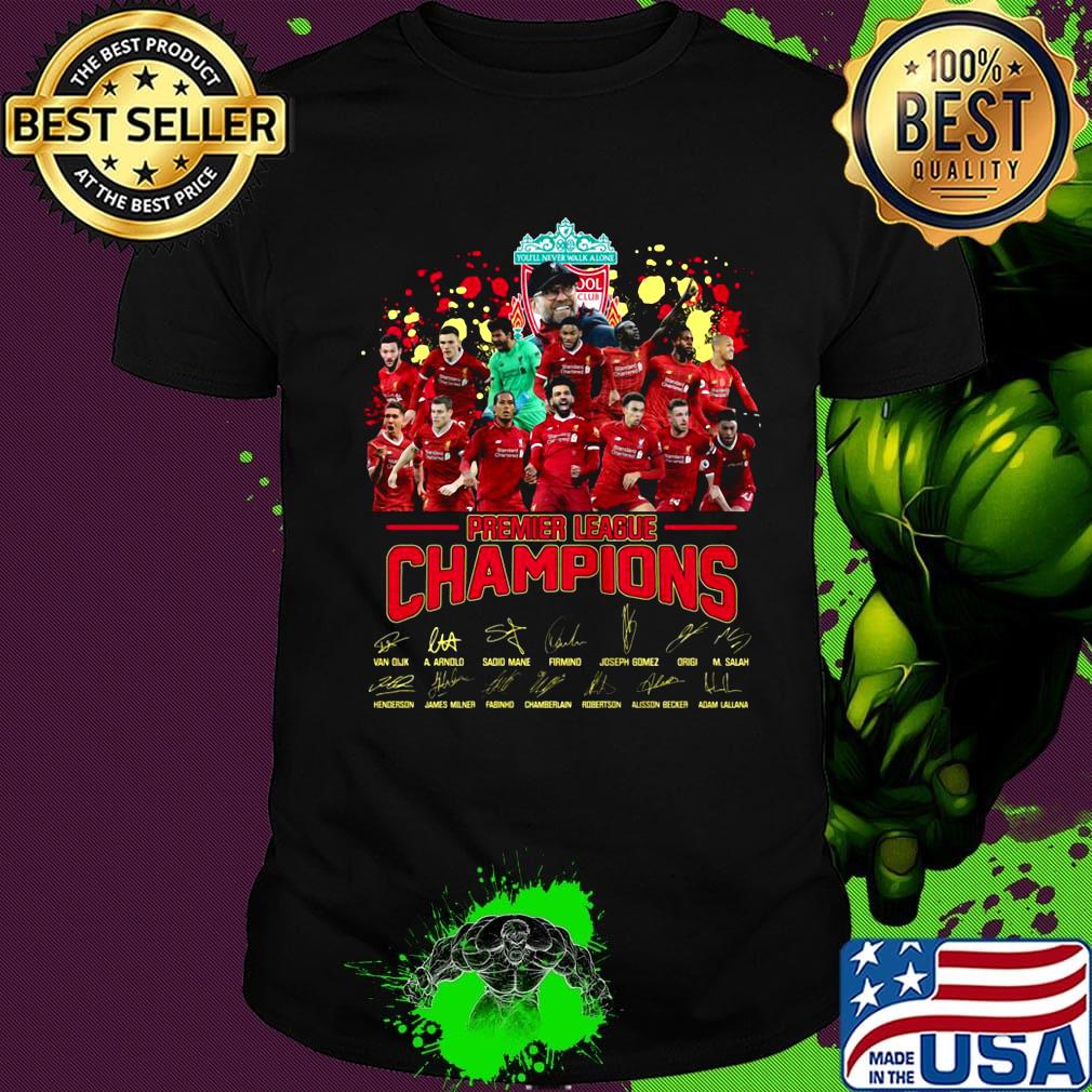 Liverpool fc premier league champions signatures shirt