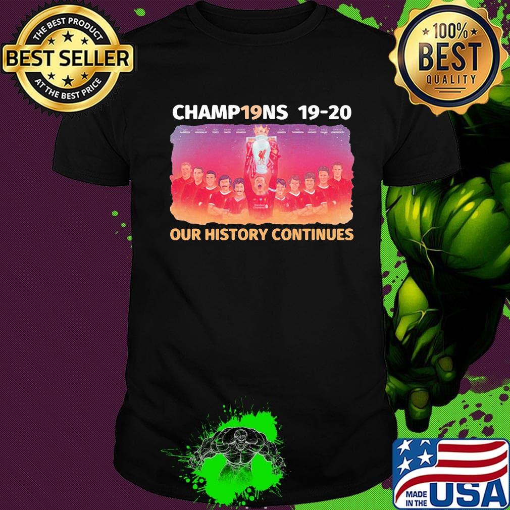 Liverpool football club champions 19-20 our history continues shirt