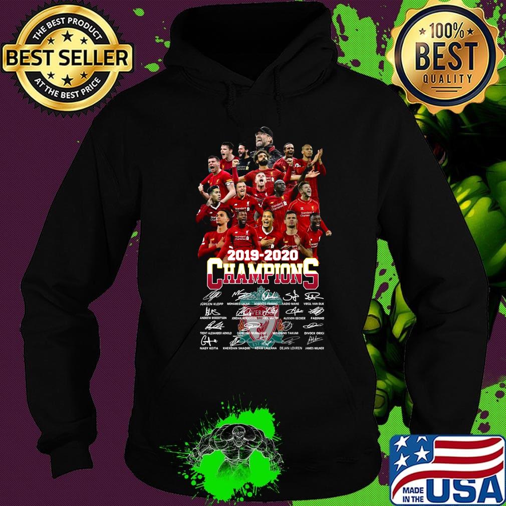 Liverpool football club team 2019 2020 champions signatures s Hoodie Liverpool football club team 2019 2020 champions signatures s Hoodie