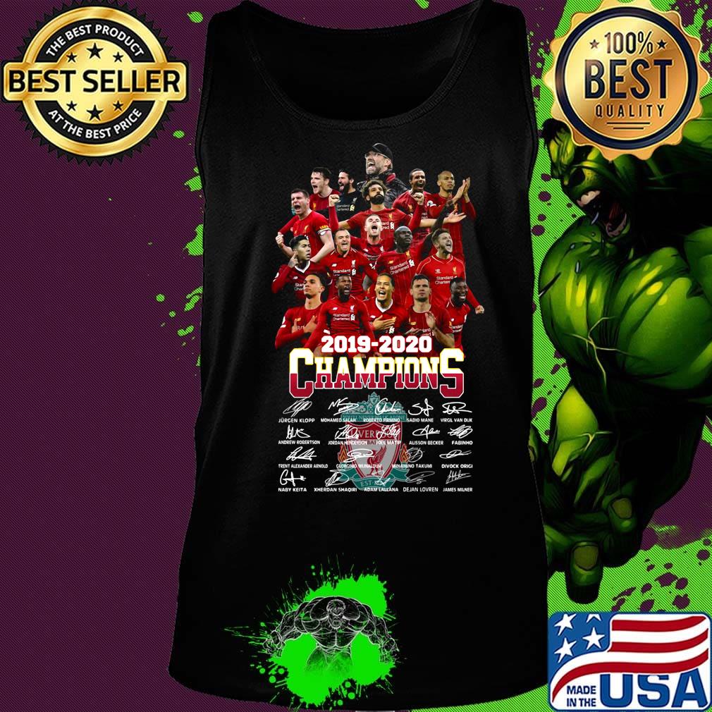 Liverpool football club team 2019 2020 champions signatures s Tank top Liverpool football club team 2019 2020 champions signatures s Tank top