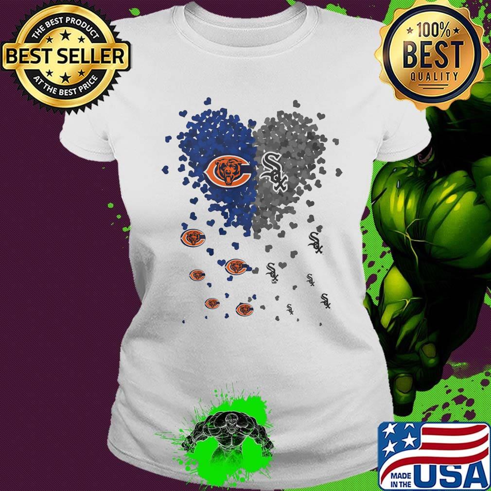 Love chicago bears and chicago white sox hearts s Ladies tee Love chicago bears and chicago white sox hearts s Ladies tee