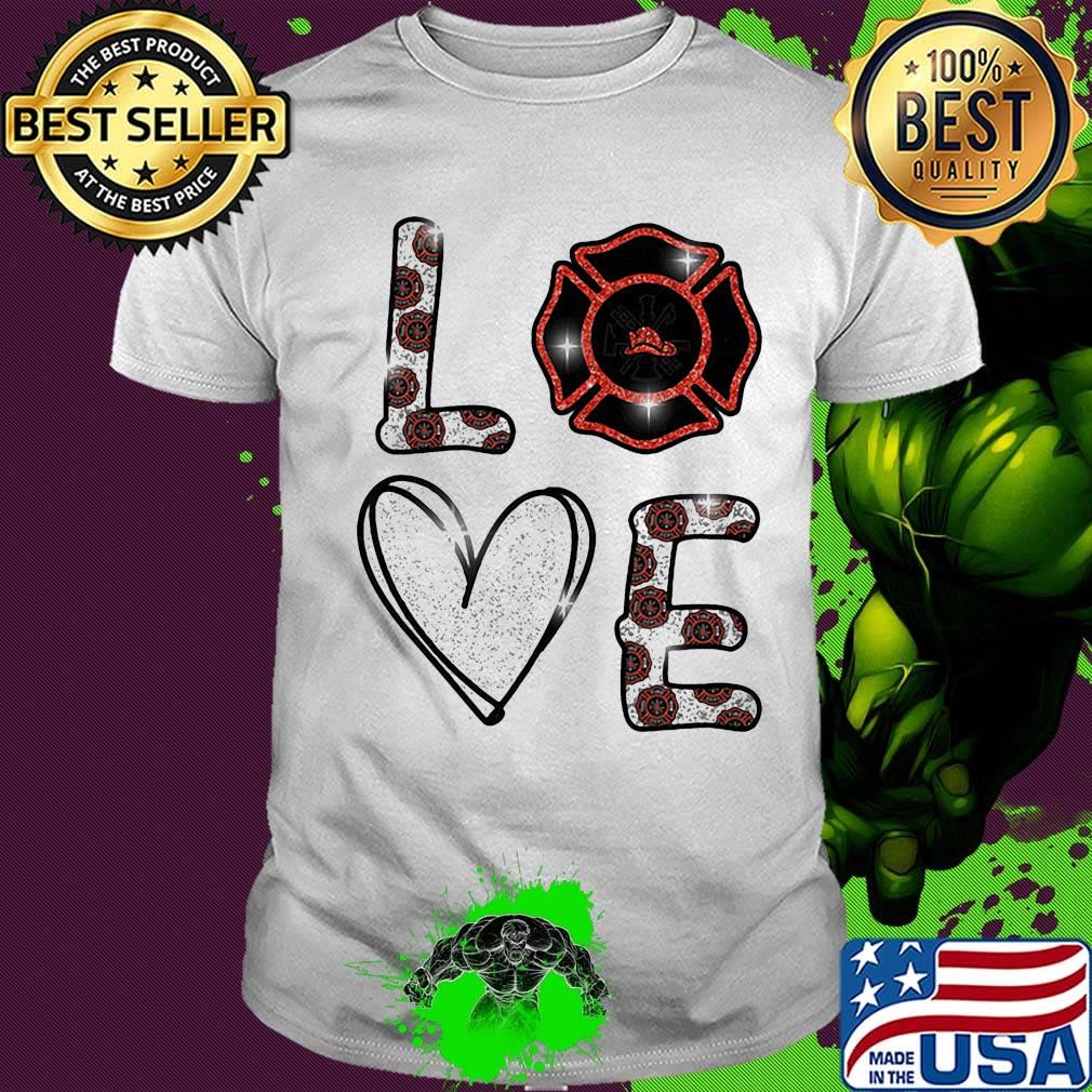 Love firefighter heart diamond shirt