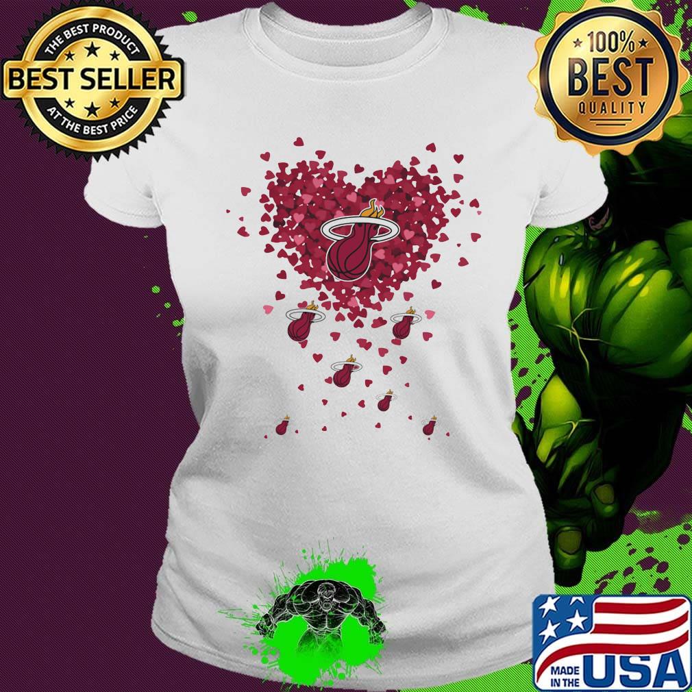Love miami heat basketball hearts s Ladies tee Love miami heat basketball hearts s Ladies tee