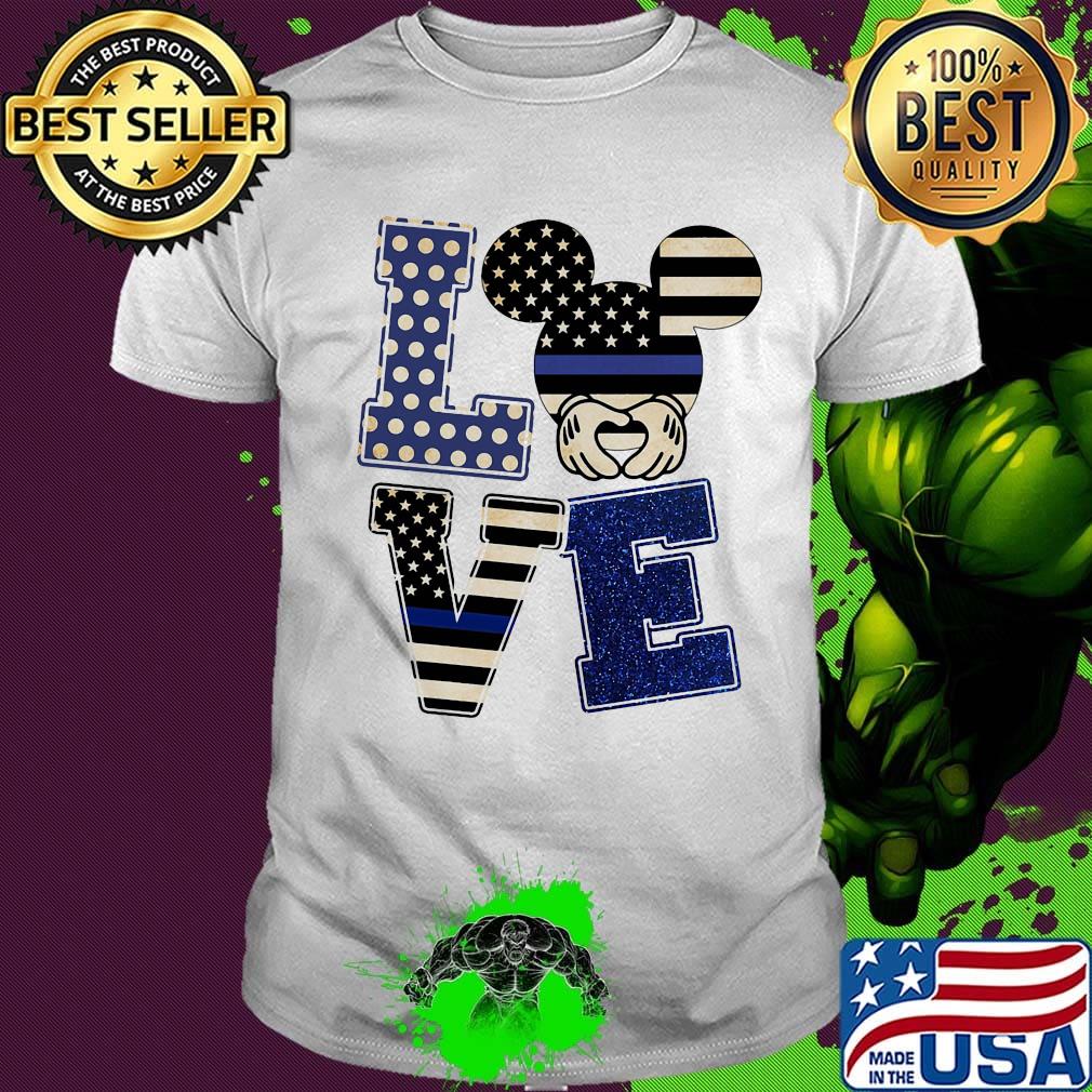 Love mickey mouse american flag happy independence day shirt
