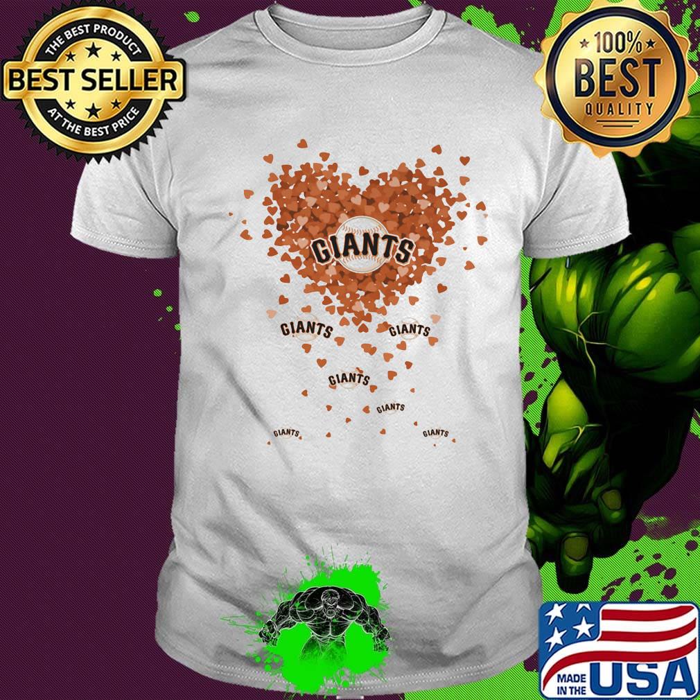 Love new york giants baseball hearts shirt