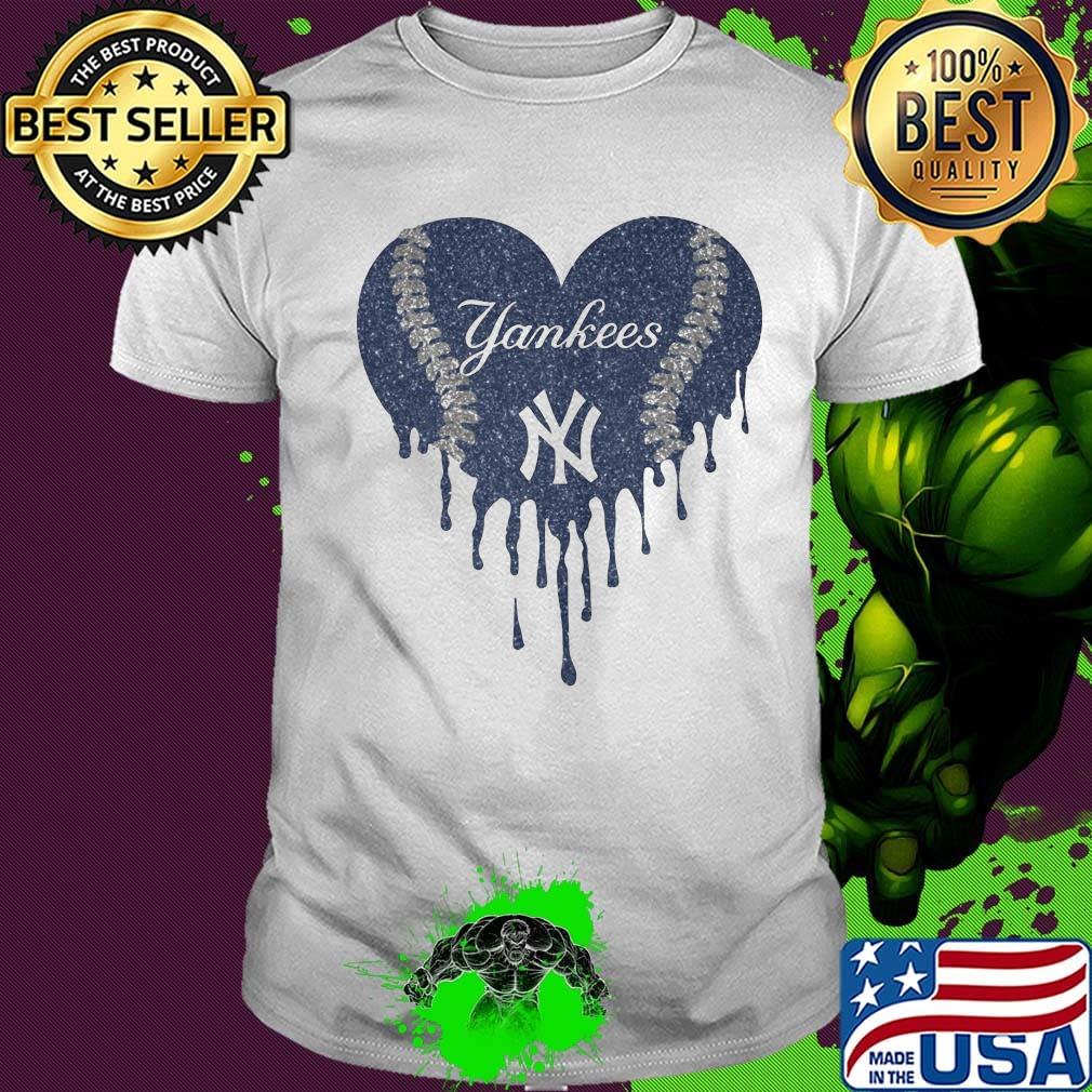 Love new york yankees baseball heart diamond shirt