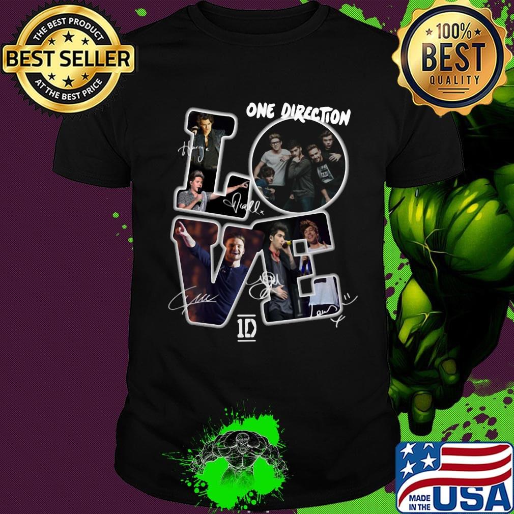 Love one direction members signatures shirt