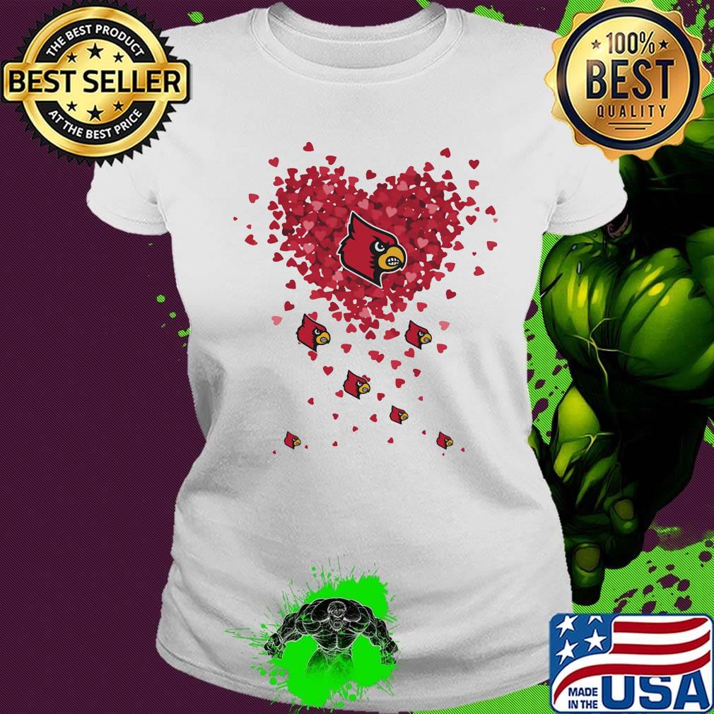 Love st. Louis cardinals football logo hearts s Ladies tee Love st. Louis cardinals football logo hearts s Ladies tee