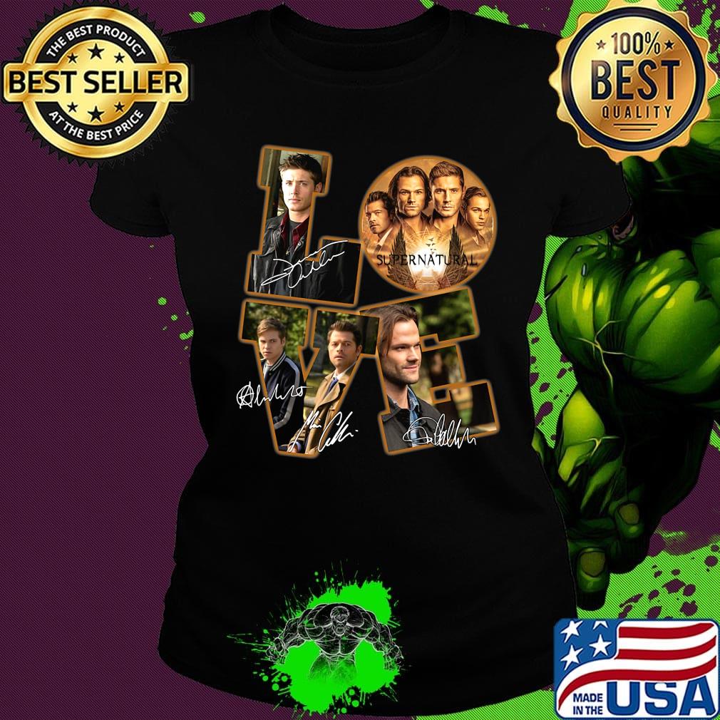 Love supernatural characters signatures s Ladies tee Love supernatural characters signatures s Ladies tee