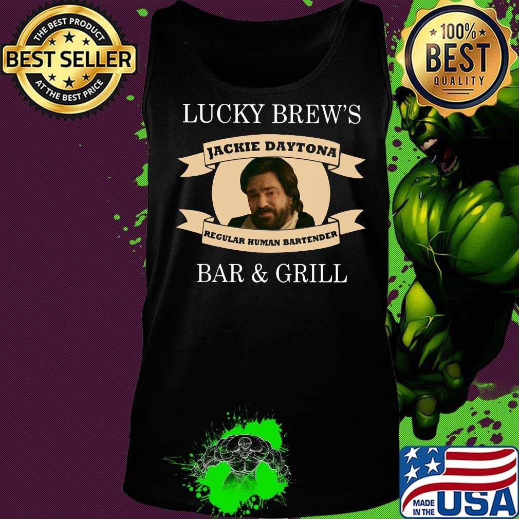 Lucky brew's jackie daytona regular human bartender bar and grill black s Tank top Lucky brew's jackie daytona regular human bartender bar and grill black s Tank top