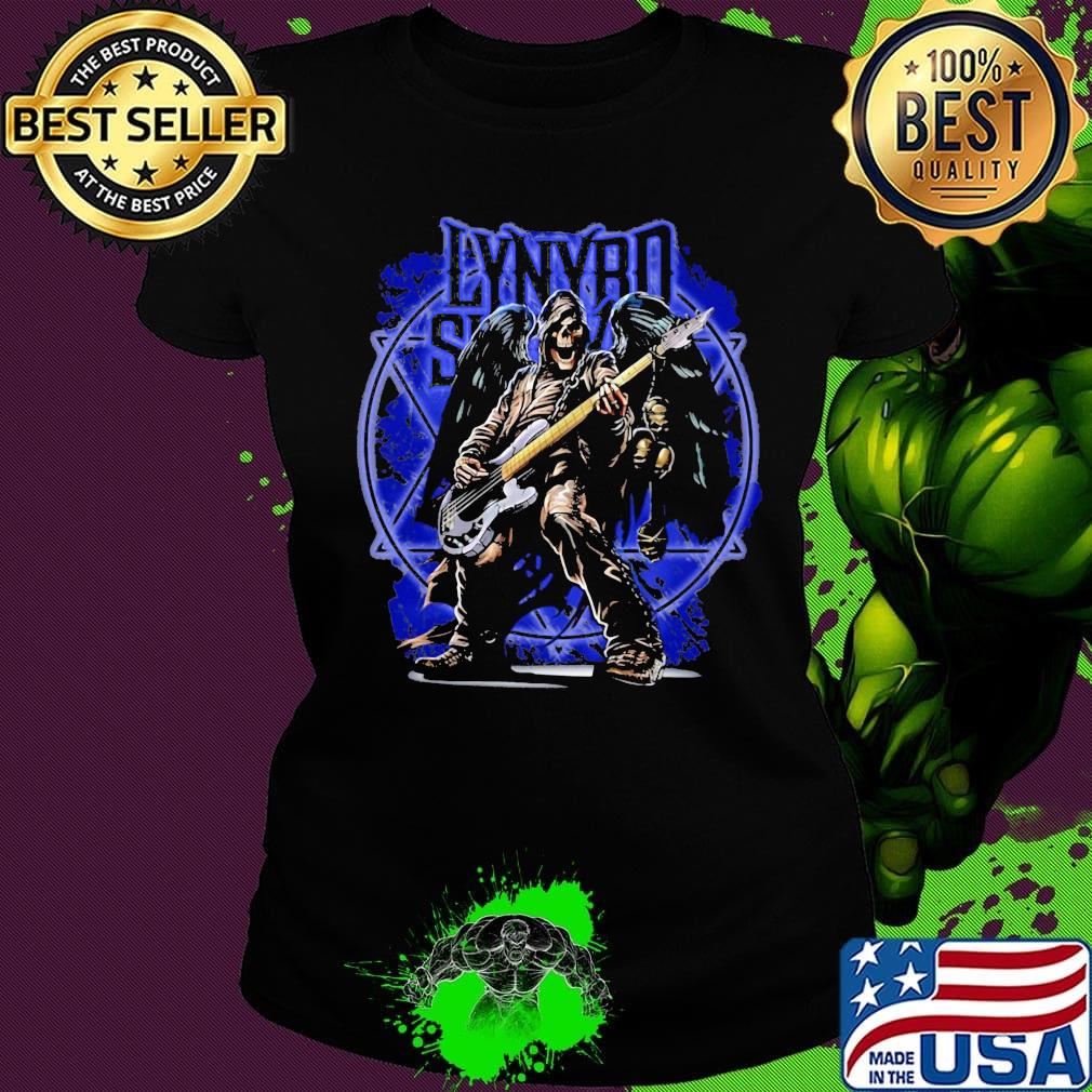 Lynyrd slash band skeleton wings playing guitar s Ladies tee Lynyrd slash band skeleton wings playing guitar s Ladies tee
