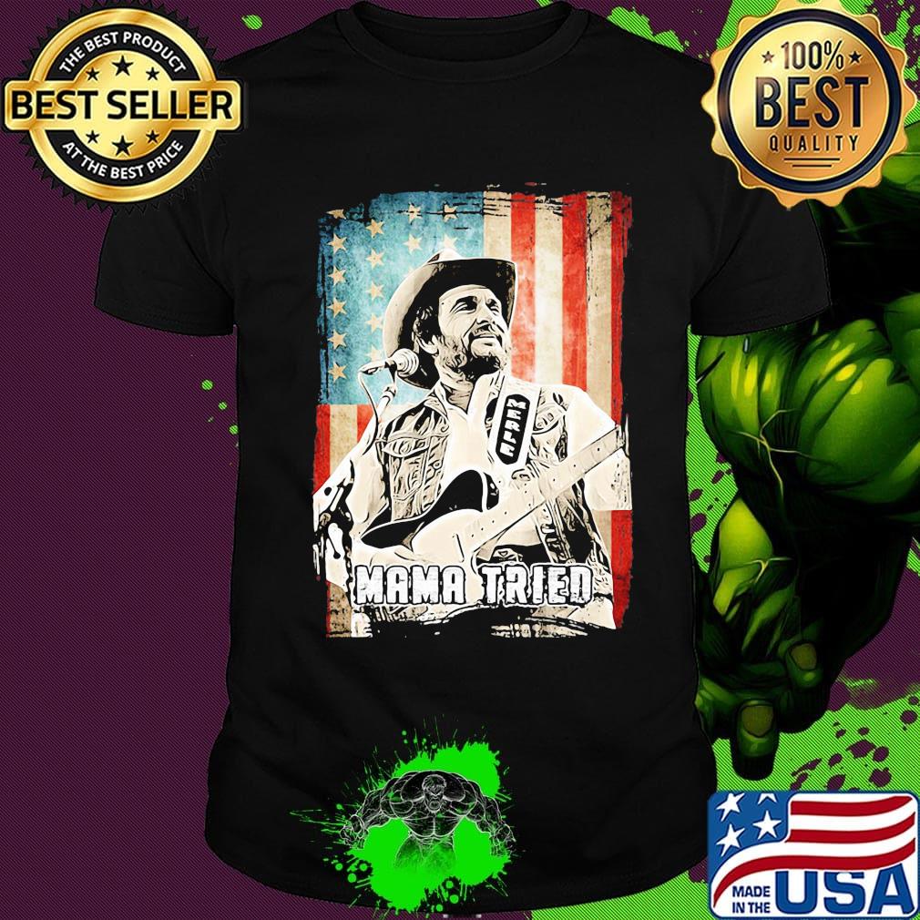 Mama tried playing guitar american flag independence day shirt