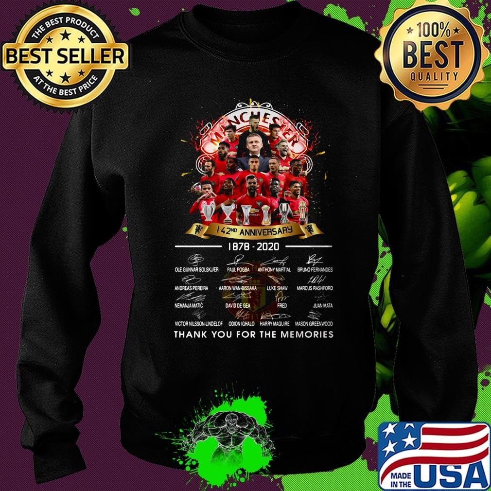 Manchester 142nd anniversary 1878-2020 thank you for the memories signature s Sweater Manchester 142nd anniversary 1878-2020 thank you for the memories signature s Sweater