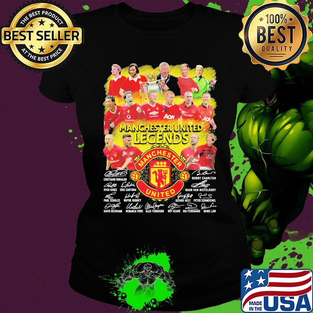 Manchester united legends players signatures s Ladies tee Manchester united legends players signatures s Ladies tee