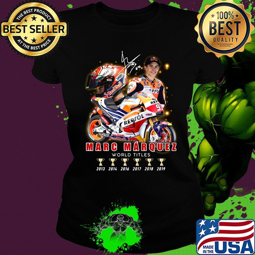 Marc marquez world titles champions signature s Ladies tee Marc marquez world titles champions signature s Ladies tee