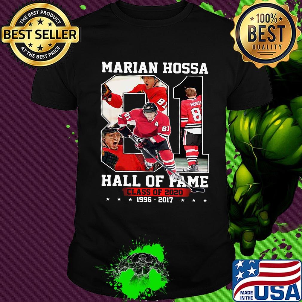 Marian hossa 81 hall of fame class of 2020 1996 2017 stars shirt