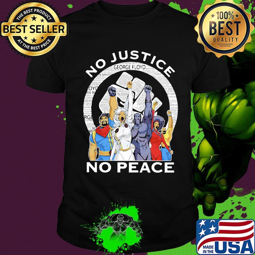Marvel heroes no justice no peace black lives matter shirt