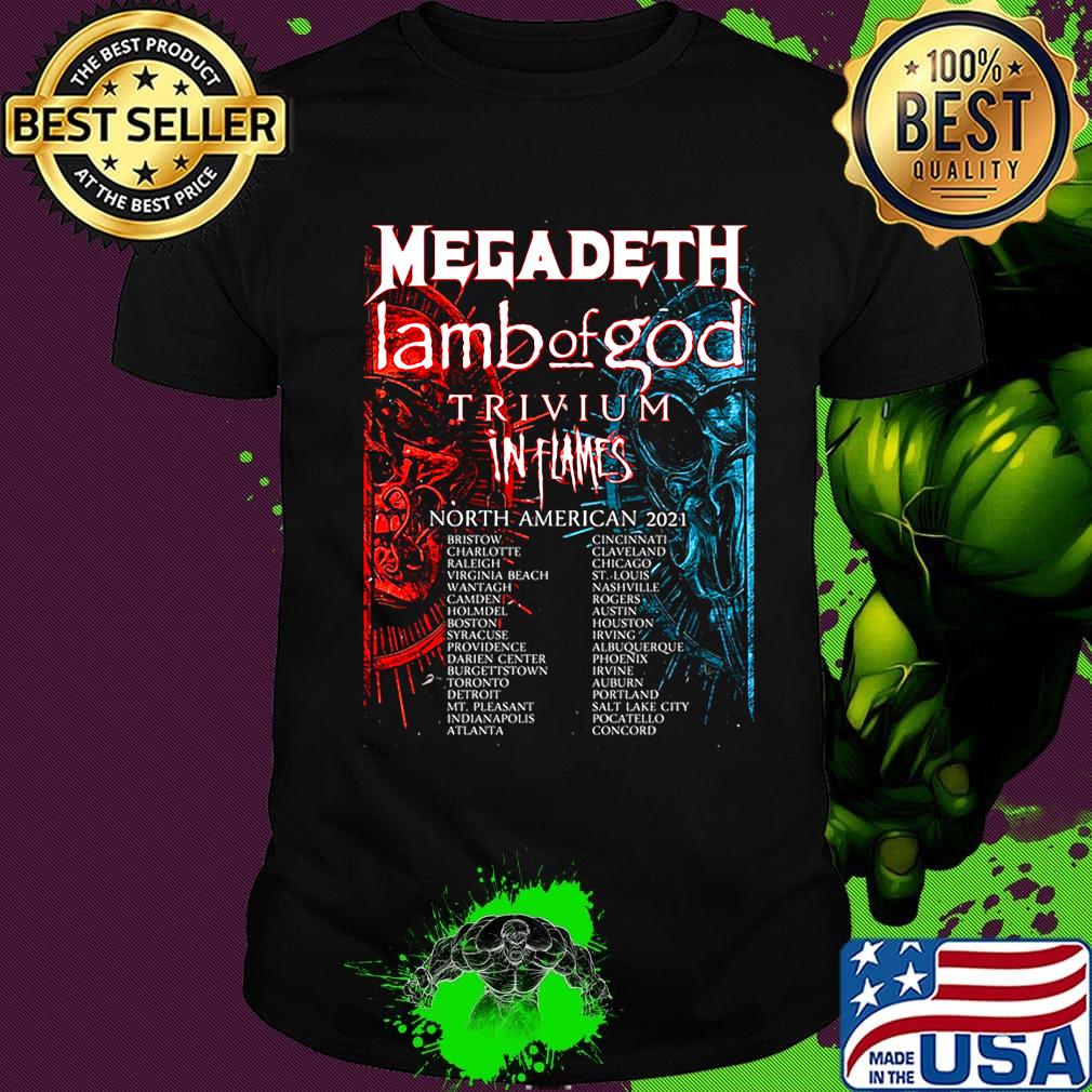 Megadeth lamb of god trivium in flames north american 2021 shirt