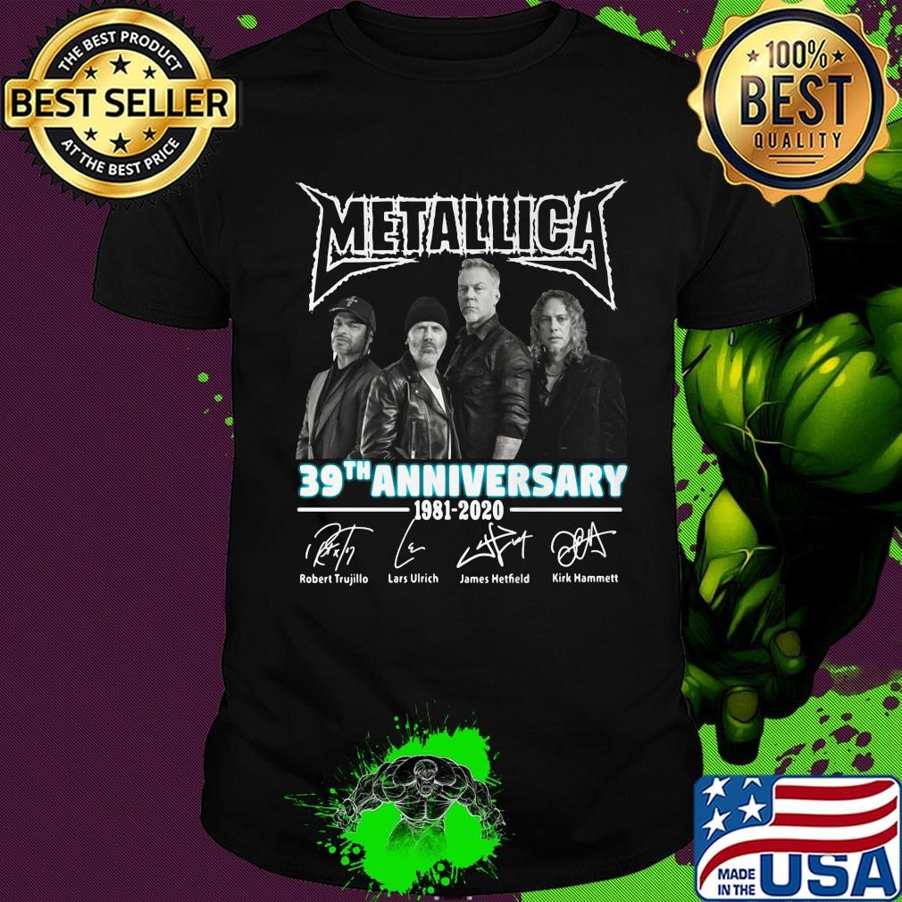 Metallica 39th anniversary 1981 2020 signatures shirt