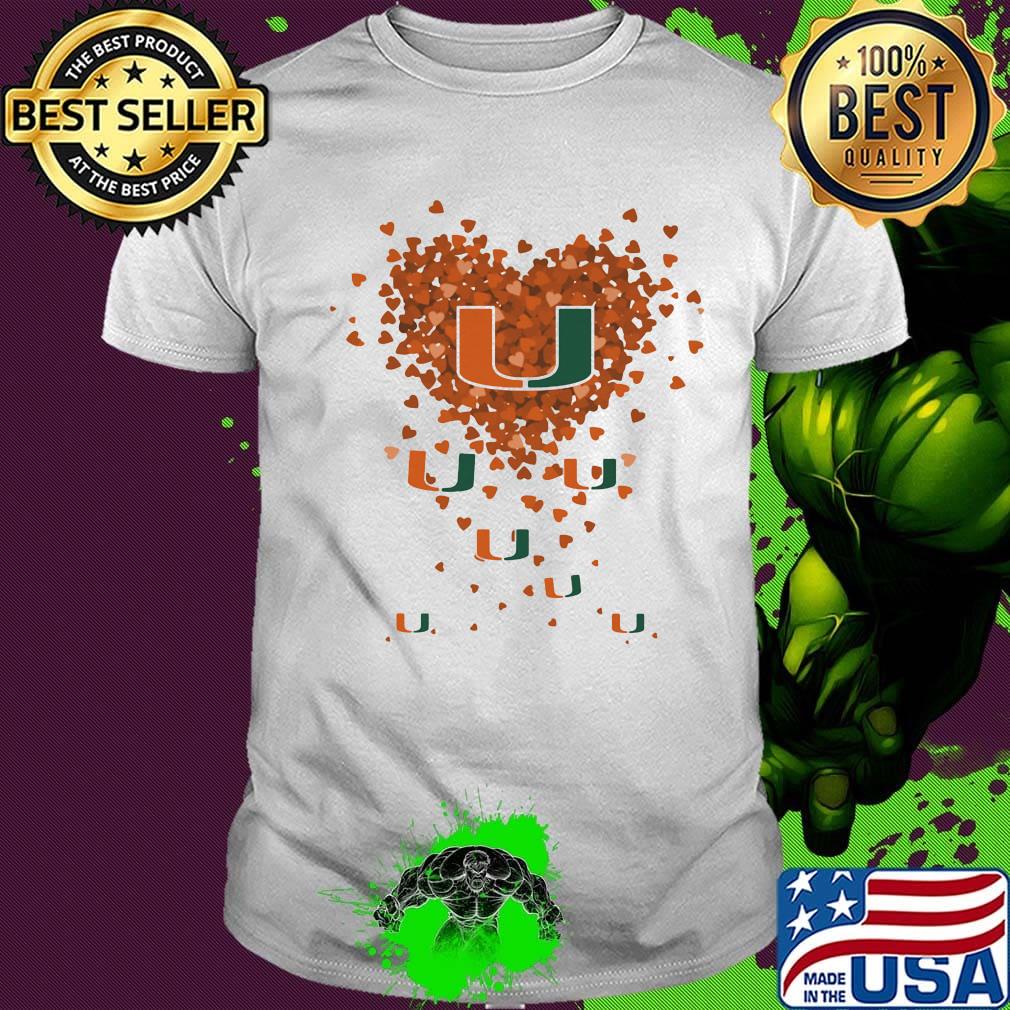 Miami Hurricanes three wolves heart shirt