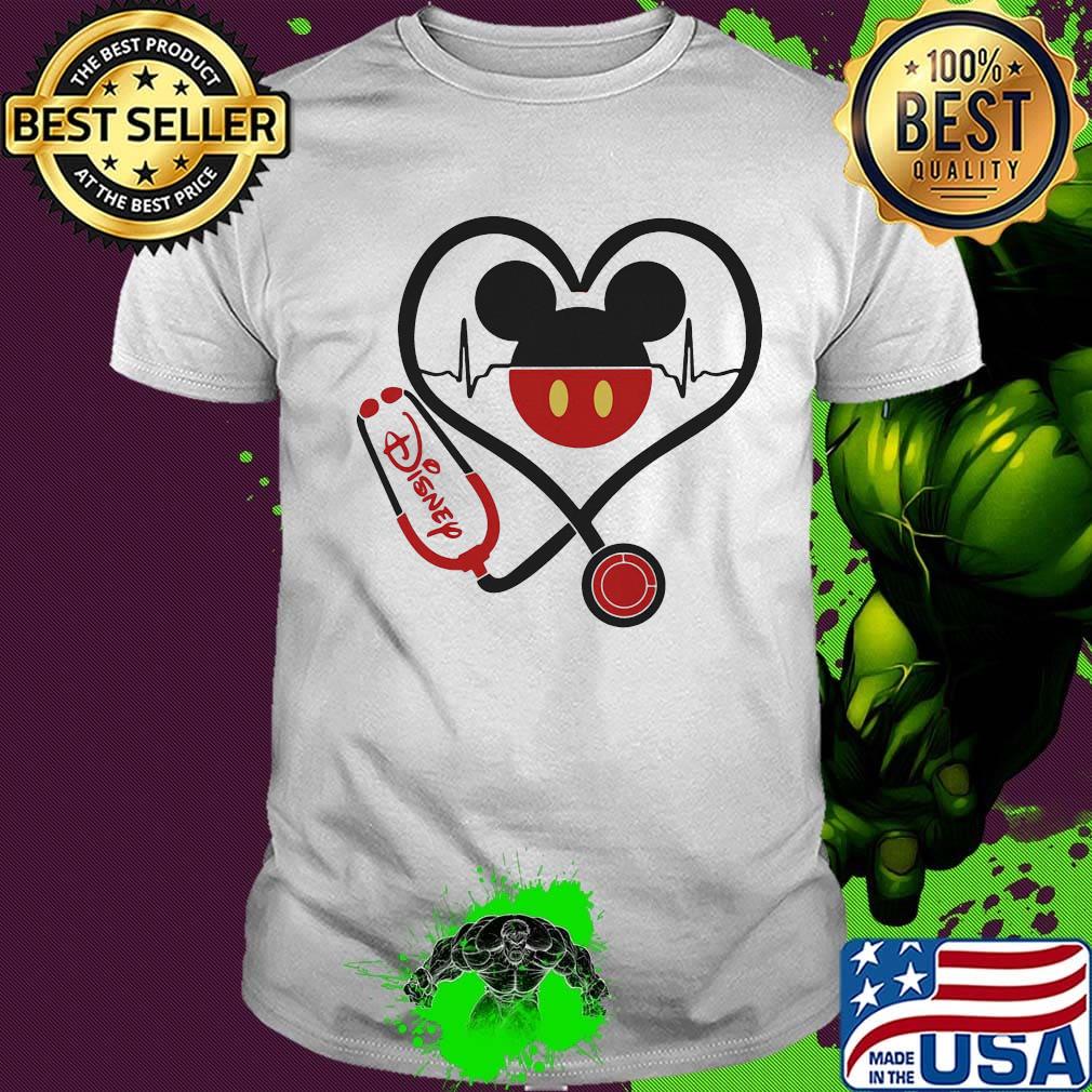 Mickey mouse disney nurse stethoscope heartbeat shirt