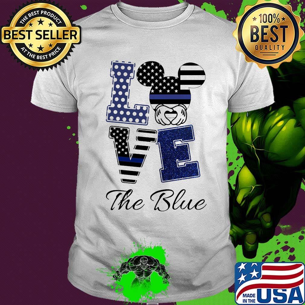 Mickey mouse love the blue american flag independence day shirt