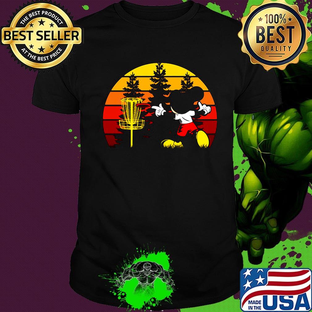 Mickey mouse playing disc golf vintage retro shirt