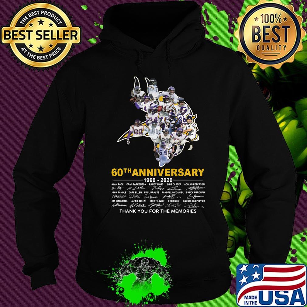 Minnesota vikings 60th anniversary 1960 2020 thank you for the memories signatures s Hoodie Minnesota vikings 60th anniversary 1960 2020 thank you for the memories signatures s Hoodie