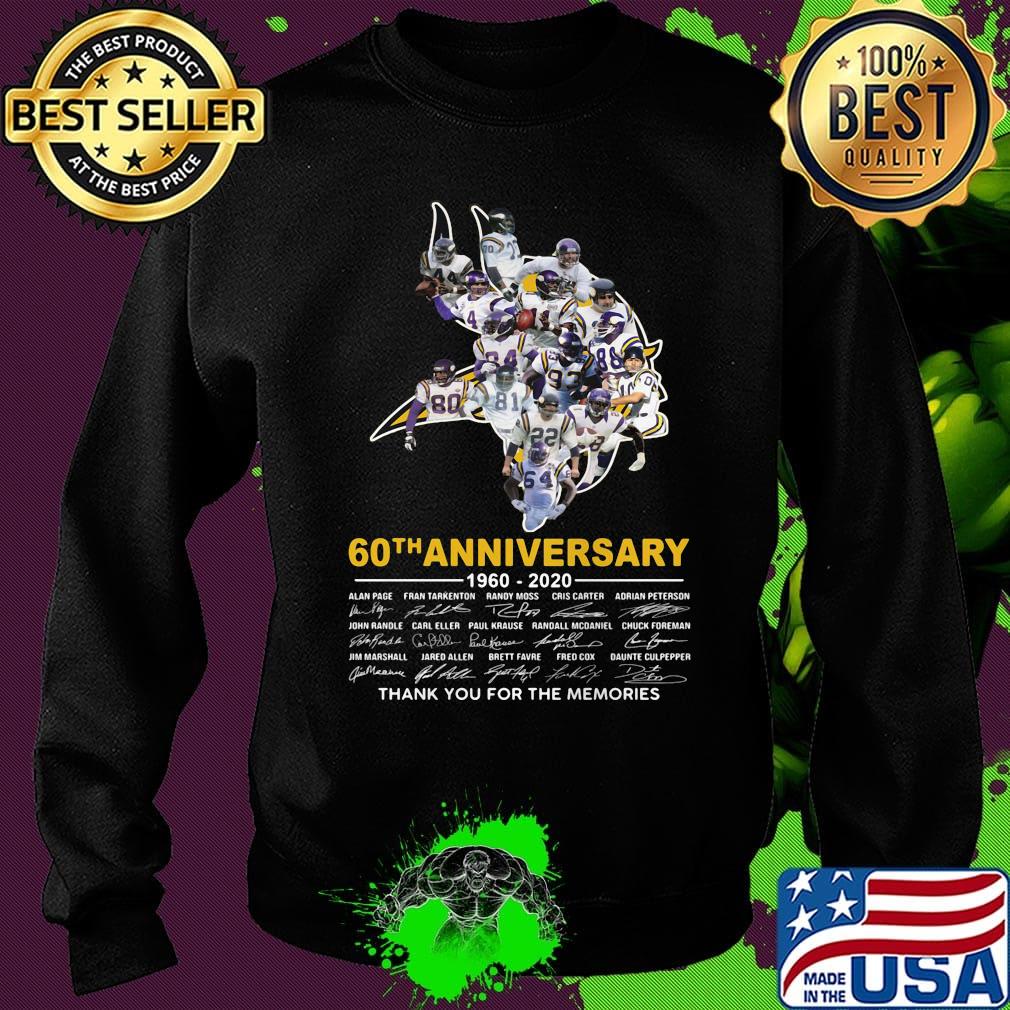Minnesota vikings 60th anniversary 1960 2020 thank you for the memories signatures s Sweater Minnesota vikings 60th anniversary 1960 2020 thank you for the memories signatures s Sweater