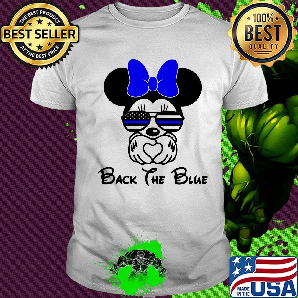 Minnie mouse back the blue american flag independence day flowers shirt