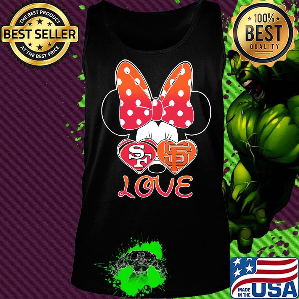 Minnie mouse love san francisco 49ers and san francisco giants heart s Tank top Minnie mouse love san francisco 49ers and san francisco giants heart s Tank top